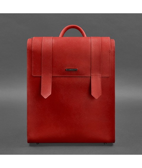Women's red leather backpack Blackwood