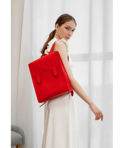 Women's red leather backpack Blackwood