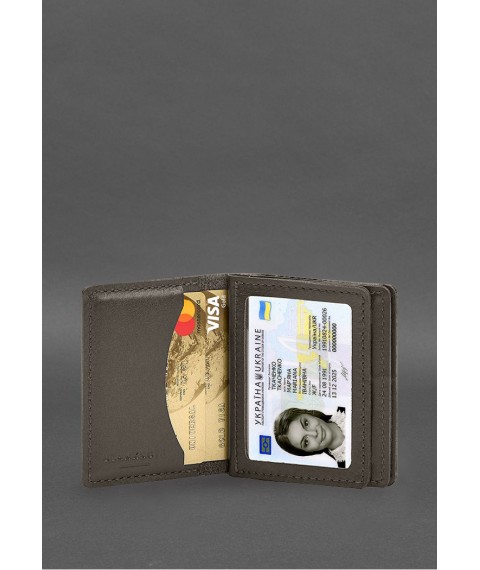 Кожаная обложка для водительского удостоверения, ID и пластиковых карт 2.1 темно-бежевый