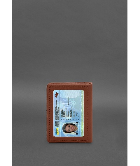 Leather cover for driver's license, ID and plastic cards 2.1 light brown