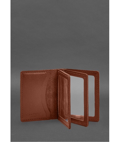 Leather cover for driver's license, ID and plastic cards 2.1 light brown