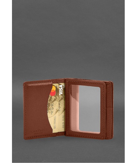 Leather cover for driver's license, ID and plastic cards 2.1 light brown