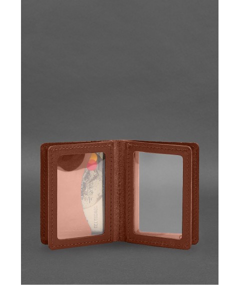 Leather cover for driver's license, ID and plastic cards 2.1 light brown