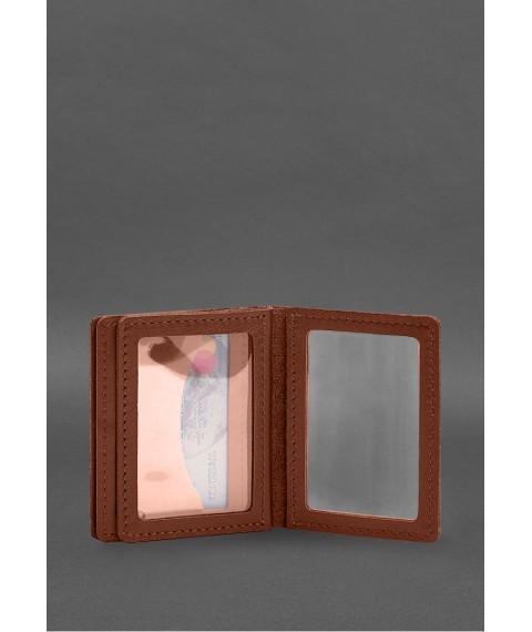 Leather cover for driver's license, ID and plastic cards 2.1 light brown