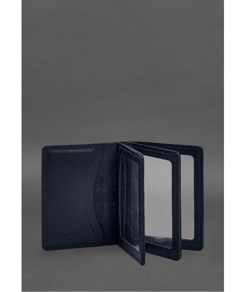Leather cover for driver's license, ID and plastic cards 2.1 blue