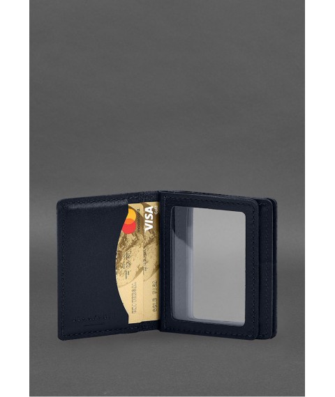 Leather cover for driver's license, ID and plastic cards 2.1 blue