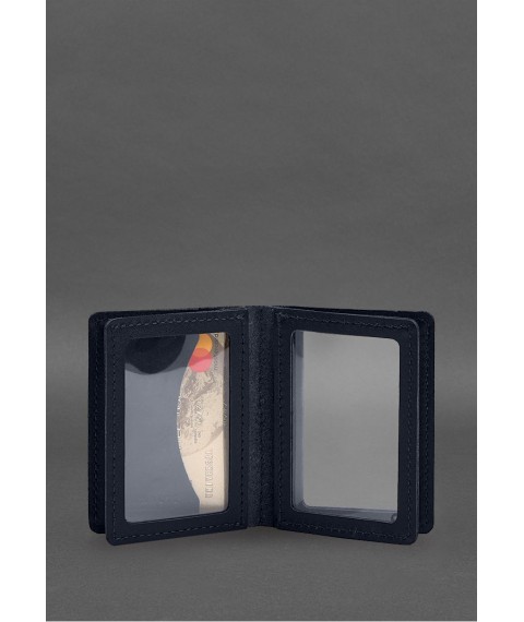 Leather cover for driver's license, ID and plastic cards 2.1 blue