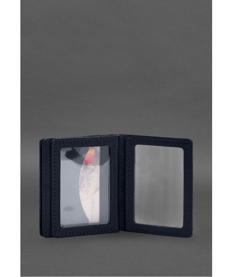 Leather cover for driver's license, ID and plastic cards 2.1 blue