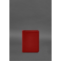 Leather cover for driver's license, ID and plastic cards 2.1 red