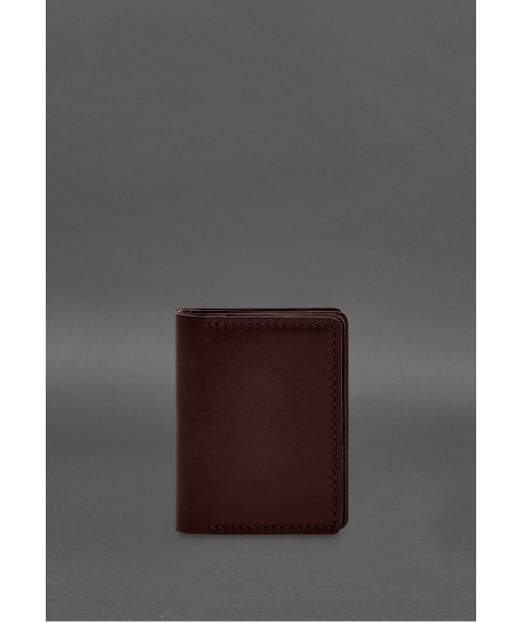 Leather cover for driver's license, ID and plastic cards 2.1 burgundy