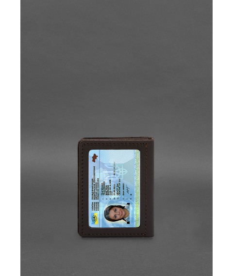 Leather cover for driver's license, ID and plastic cards 2.1 brown