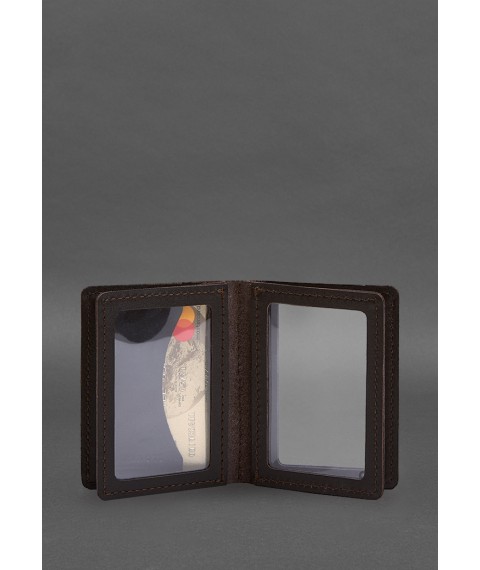 Leather cover for driver's license, ID and plastic cards 2.1 brown