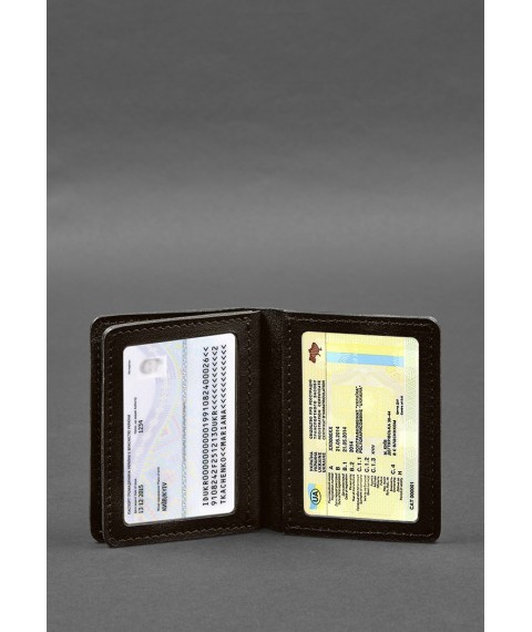 Leather cover for driver's license, ID and plastic cards 2.0 brown