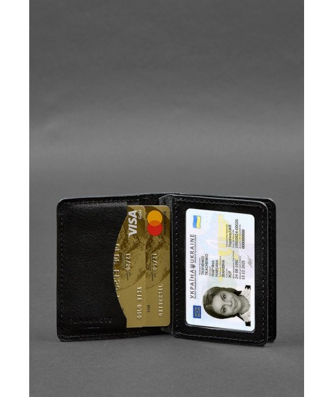 Leather cover for driver's license, ID and plastic cards 2.0 black