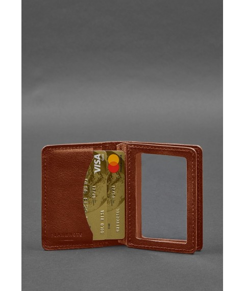 Leather cover for driver's license, ID and plastic cards 2.0 light brown
