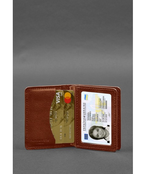 Шкіряна обкладинка для посвідчення водія, ID і пластикових карток 2.0 світло-коричнева