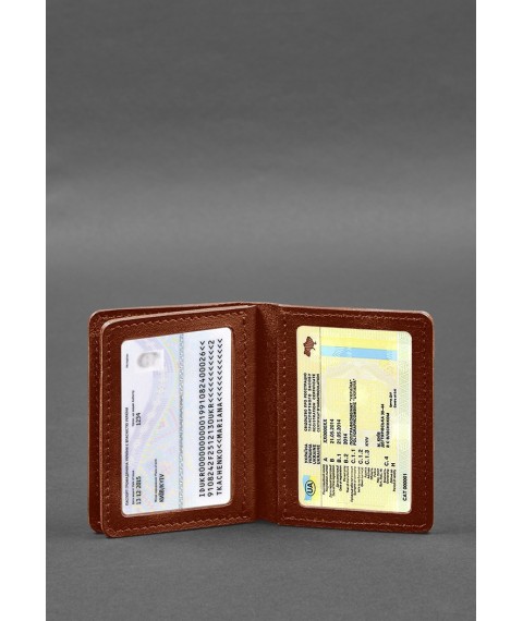 Leather cover for driver's license, ID and plastic cards 2.0 light brown