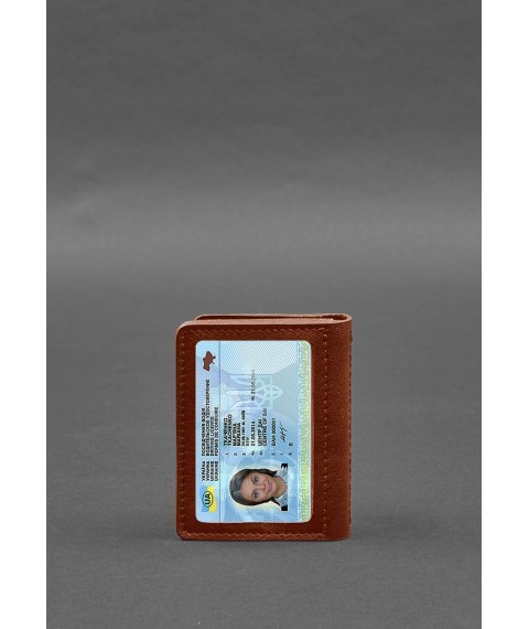 Шкіряна обкладинка для посвідчення водія, ID і пластикових карток 2.0 світло-коричнева