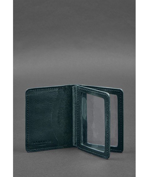 Leather cover for driver's license, ID and plastic cards 2.0 green