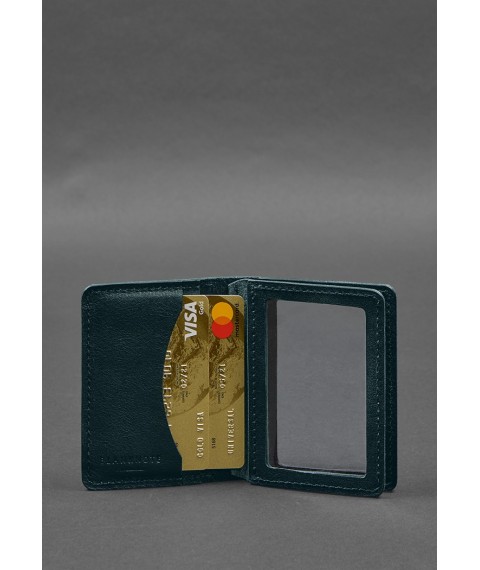 Leather cover for driver's license, ID and plastic cards 2.0 green