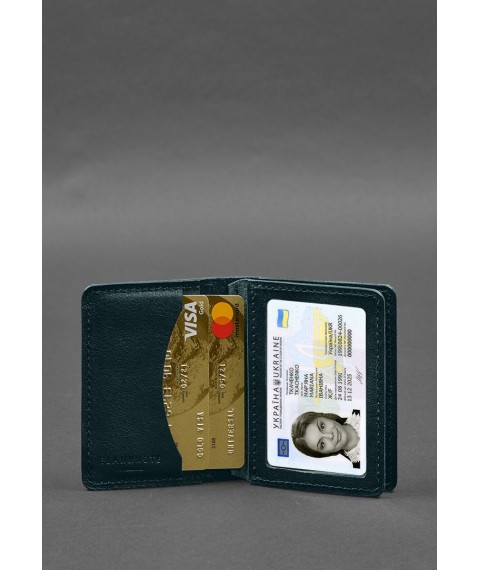 Leather cover for driver's license, ID and plastic cards 2.0 green