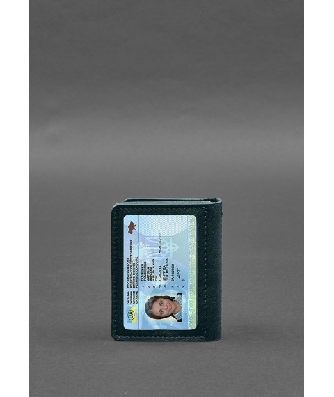 Leather cover for driver's license, ID and plastic cards 2.0 green