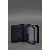 Leather cover for driver's license, ID and plastic cards 2.0 blue