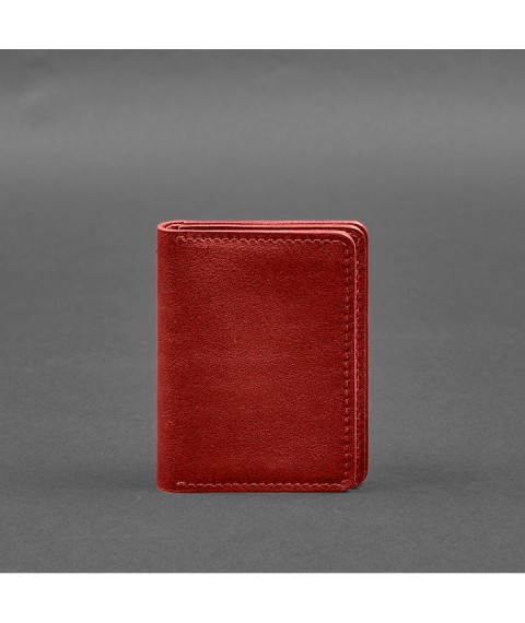 Leather cover for driver's license, ID and plastic cards 2.0 red