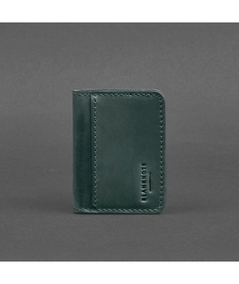 Leather cover for ID passport and driver's license 4.1 green Crazy Horse with coat of arms