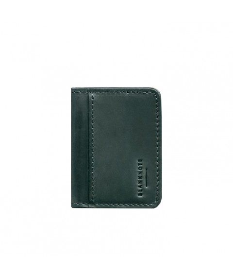 Leather cover for ID passport and driver's license 4.1 green Crazy Horse with coat of arms