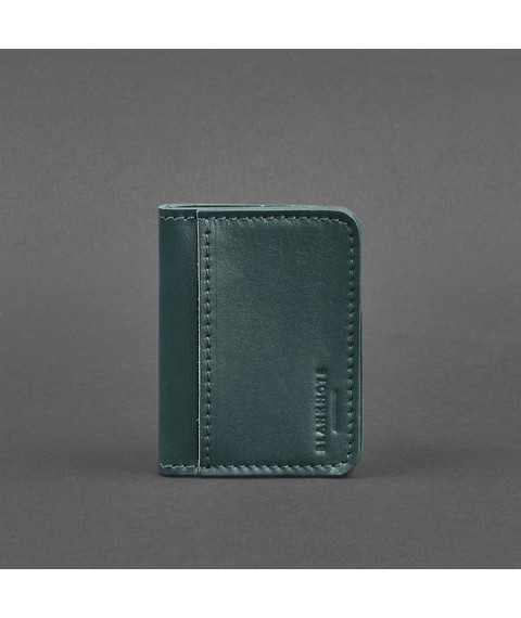 Leather cover for ID passport and driver's license 4.1 green with coat of arms