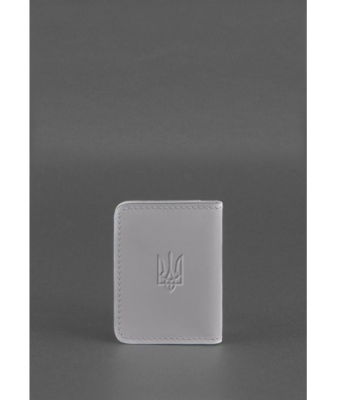 Leather cover for ID-passport and driver's license 4.1 Gray with coat of arms