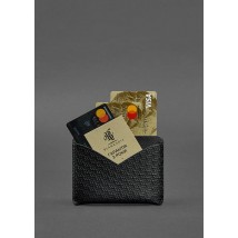 Leather business card holder 5.0 black Carbon
