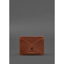 Leather business card holder 5.0 light brown Crazy Horse
