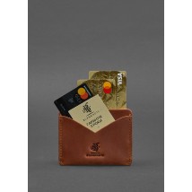 Leather business card holder 5.0 light brown Crazy Horse