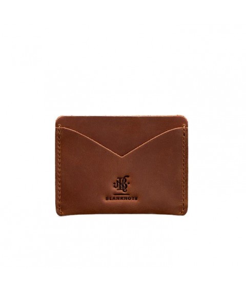Leather business card holder 5.0 light brown Crazy Horse