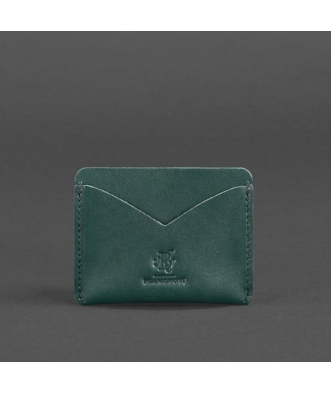 Women's leather business card holder 5.0 green