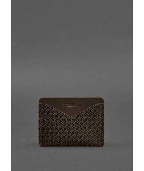 Leather business card holder 5.0 dark brown Crazy Horse Carbon