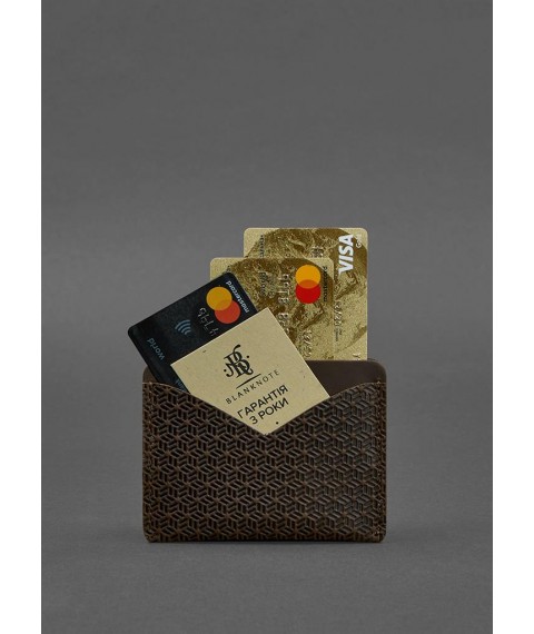 Leather business card holder 5.0 dark brown Crazy Horse Carbon