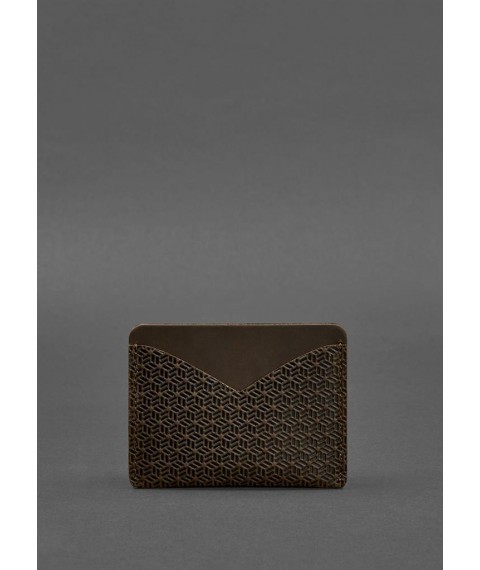 Leather business card holder 5.0 dark brown Crazy Horse Carbon