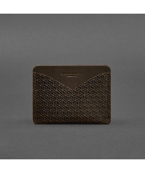 Leather business card holder 5.0 dark brown Crazy Horse Carbon