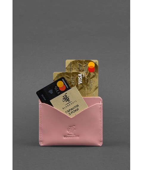 Women's leather business card holder 5.0 pink