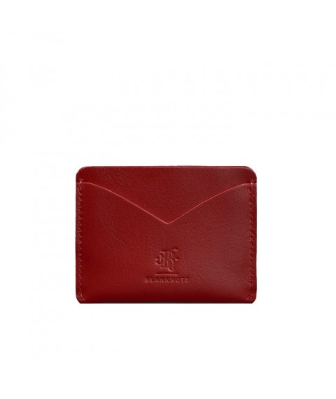 Women's leather business card holder 5.0 red Crust