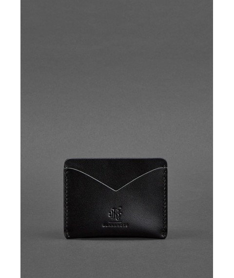 Leather business card holder 5.0 charcoal black