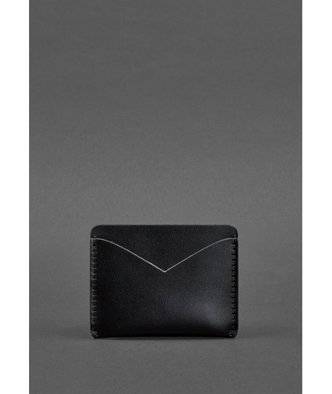 Leather business card holder 5.0 charcoal black