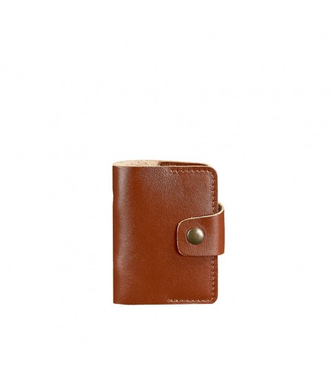 Leather card case 7.1 (Book) light brown
