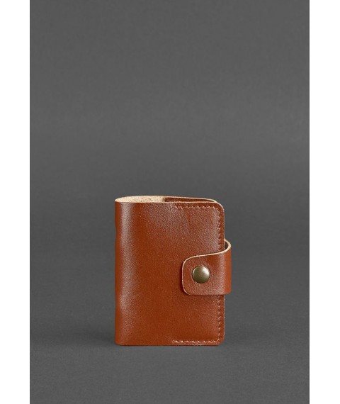 Leather card case 7.1 (Book) light brown
