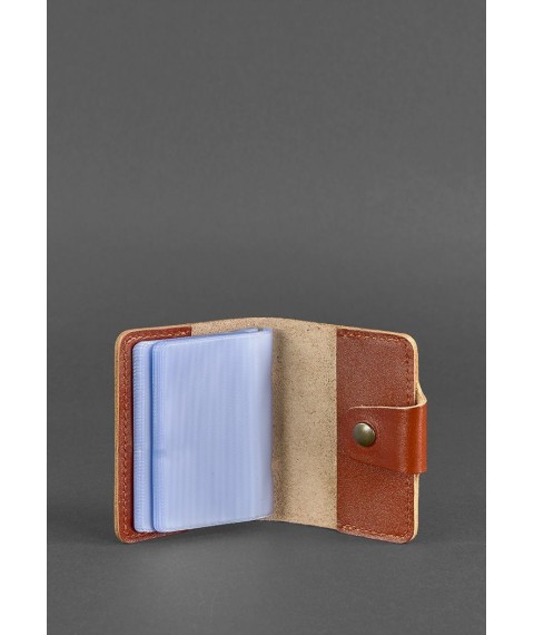 Leather card case 7.1 (Book) light brown