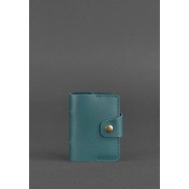 Women's leather card case 7.1 (Book) green