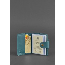 Women's leather card case 7.1 (Book) green